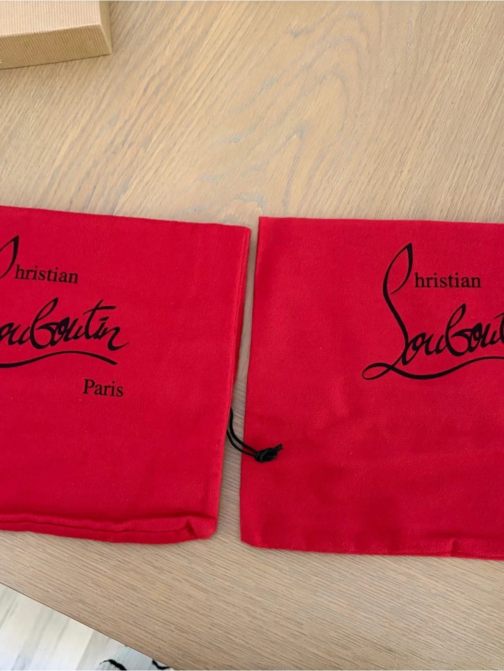 Christian Louboutin Tan Branding Shoe Box with White Logo